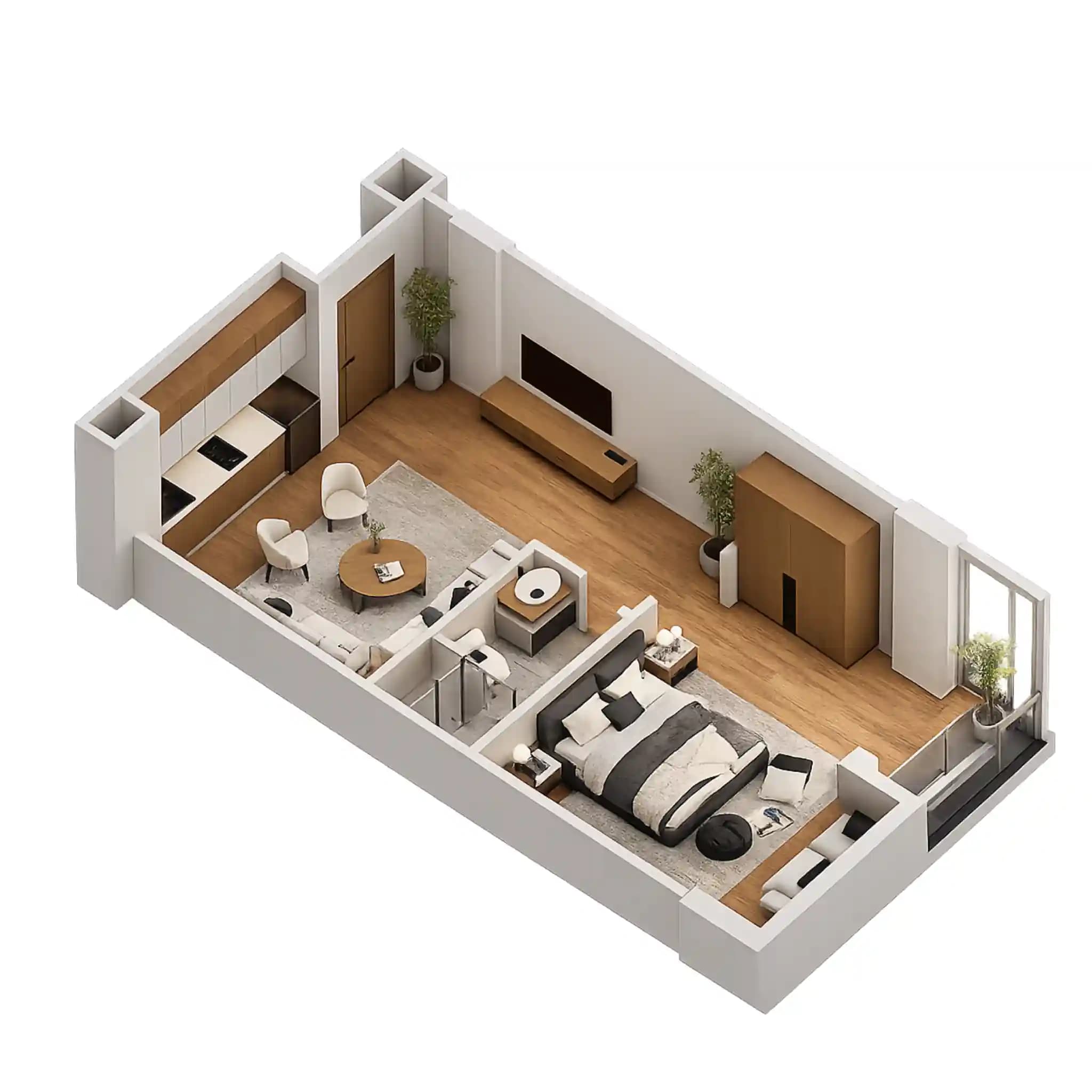 1 BED APARTMENT floor plan — 679 to 780 Sq. Ft